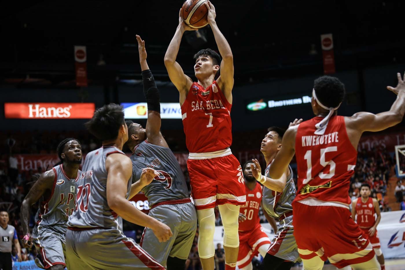 San Beda drubs LPU in finals rematch, Stags deny Knights in OT