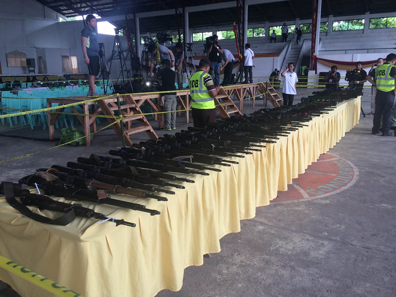 SYMBOLIC. This first batch of firearms will be turned over to a third party under a staggered decommissioning process. Rappler photo by Angela Casauay 