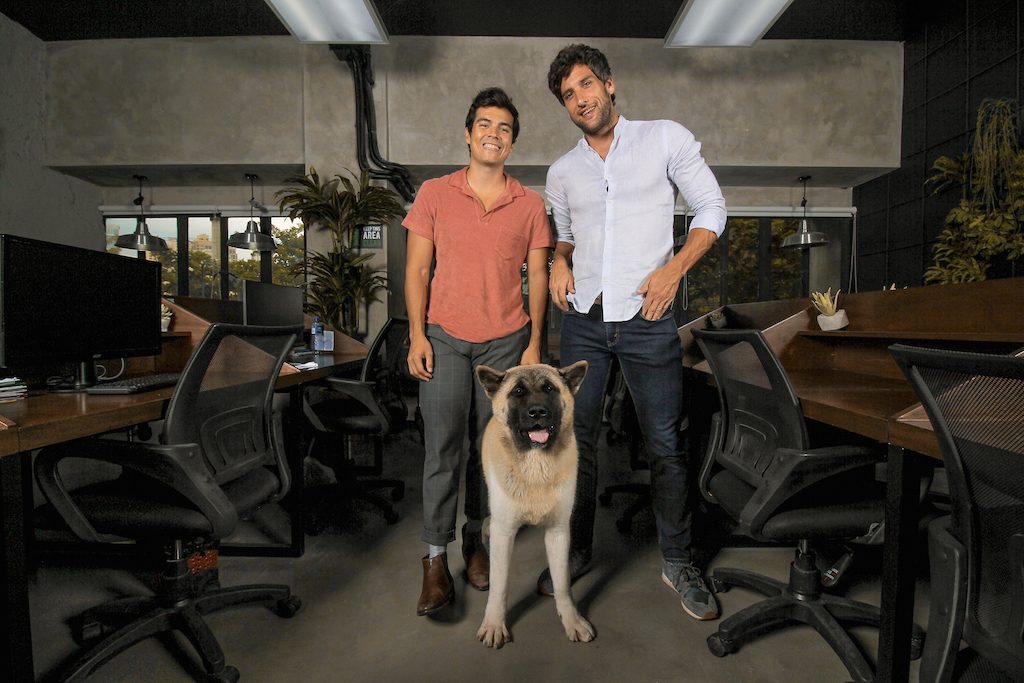 PET FRIENDLY. Erwan shares that he and Nico often bring their pets to the office, including Nico's adorable American Akita puppy, Pochola. Photo courtesy of Mundo Design + Build 