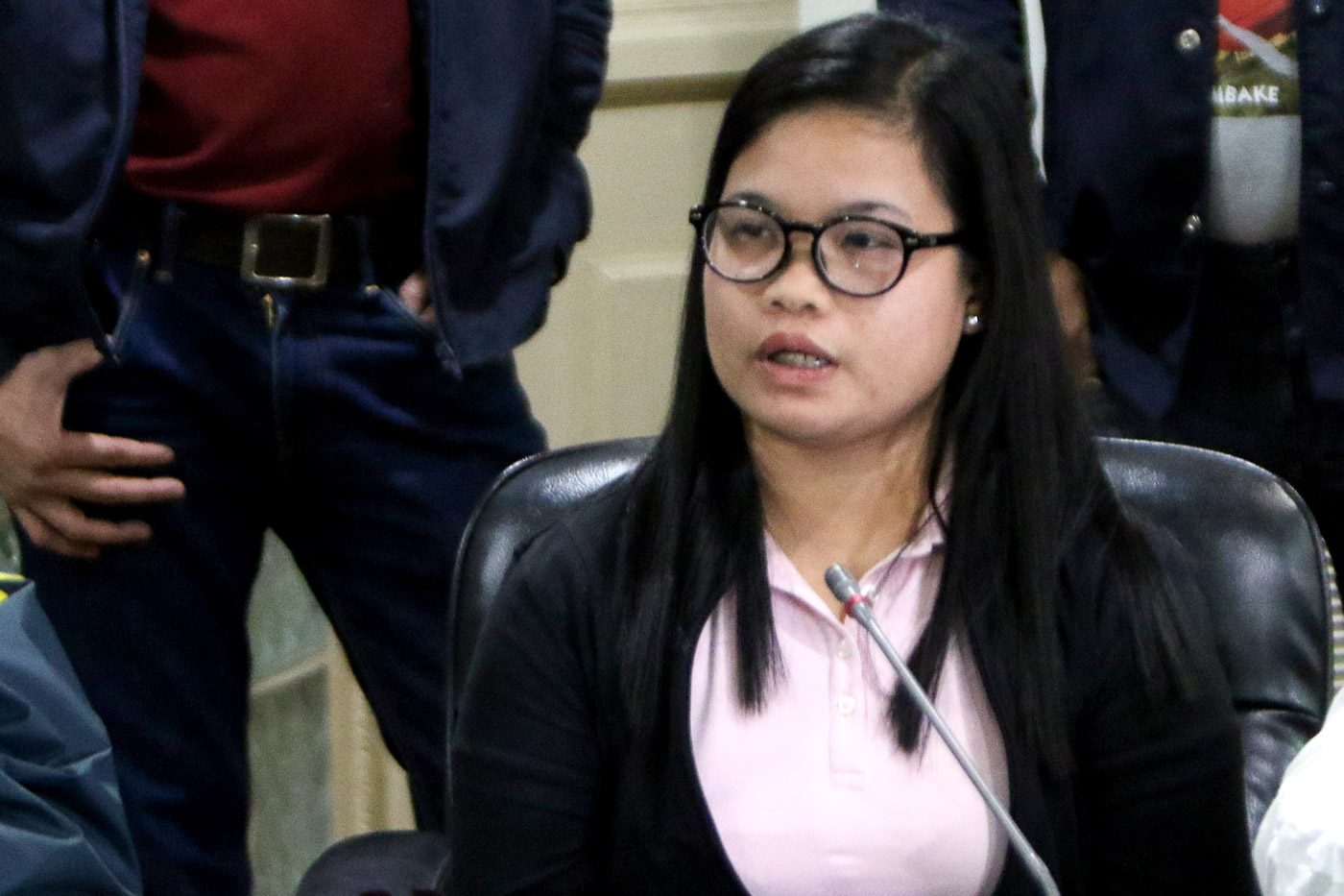 EIRENE MAE TATAD. Eirene Mae Tatad, one of Mark Taguba's co-accused in the P6.4B shabu shipment from China is presented by members of National Bureau of Investigation during press briefing on February 2, 2018. Photo by Inoue Jaena/Rappler 