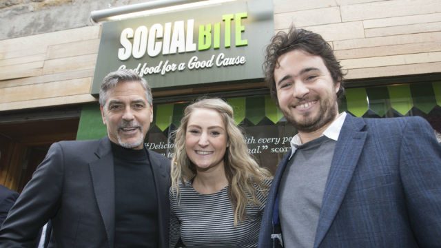 George Clooney grabs bite at UK sandwich shop helping homeless