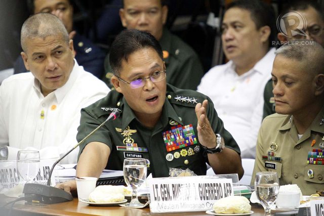 AFP chief Gen Gregorio Catapang speaks during the Senate's hearing on the bloody Mamasapano incident  