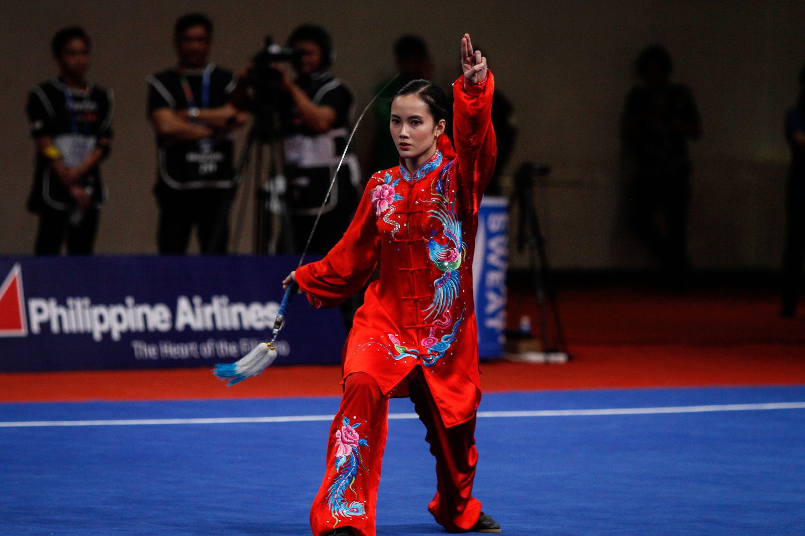 DOUBLE GOLD. Agatha Wong brings home a pair of gold medals in the 2019 SEA Games taijiquan and taijijian wushu events. Photo by Ben Nabong/Rappler 