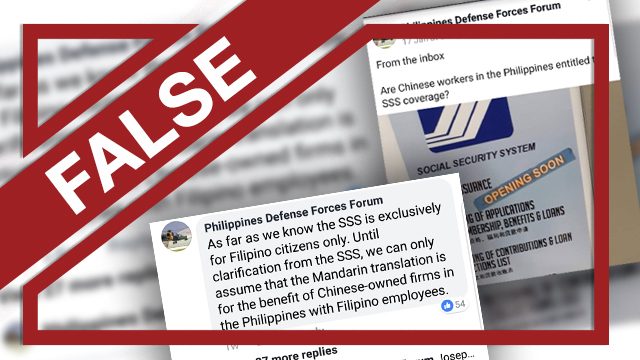 False: SSS ‘exclusively for Filipino citizens’