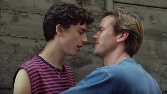 TENSION. Elio and Oliver get close to each other. 