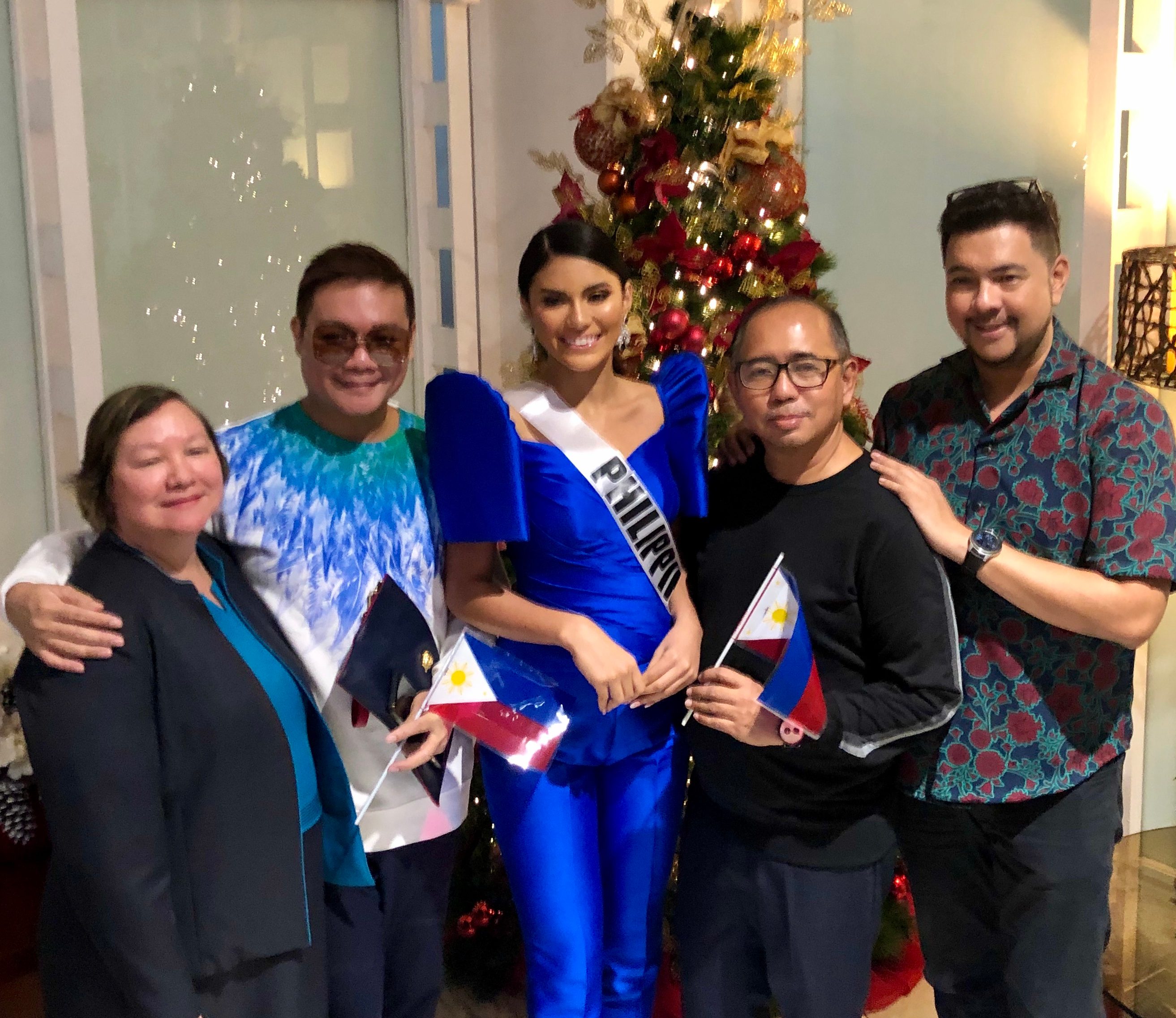 SUPPORT.  Liliana Soriano of BPCI, Jonas Gaffud of Miss Universe Philippines, Gazini Ganados, Rodgil Flores of Kagandahang Flores Camp, and Gines Enriquez of BPCI all came to show a unified front for our country.  