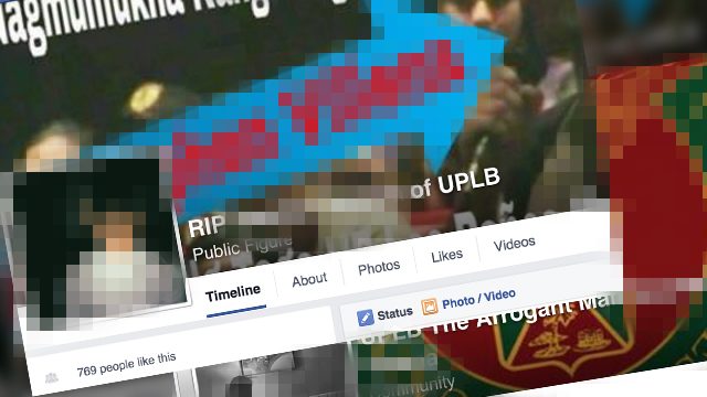 DEATH THREATS. These are some of the Facebook pages created by supporters of Davao City Mayor Rodrigo Duterte to attack a student of the University of the Philippines (UP) Los Baños. 