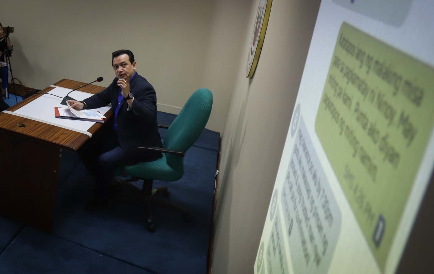 Trillanes bares Bikoy texts disputing ouster plot claims