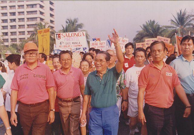 Salonga campaigning for president in 1992 