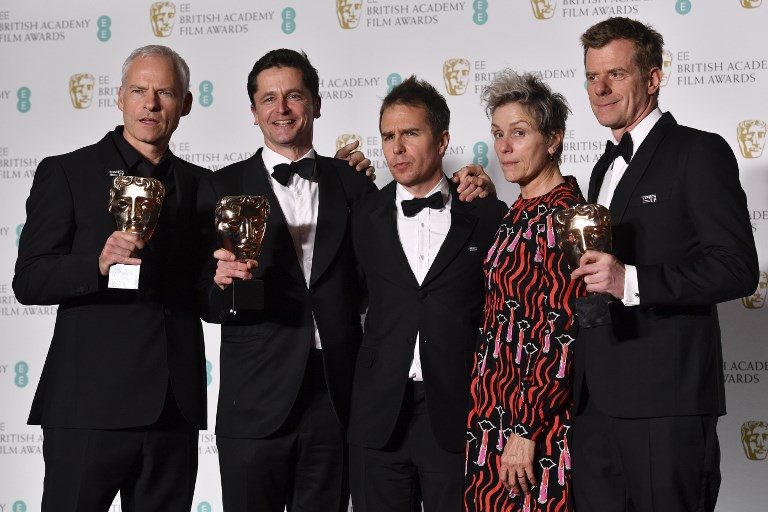 ‘Three Billboards’ tops Baftas as ‘Time’s Up’ campaign shares stage