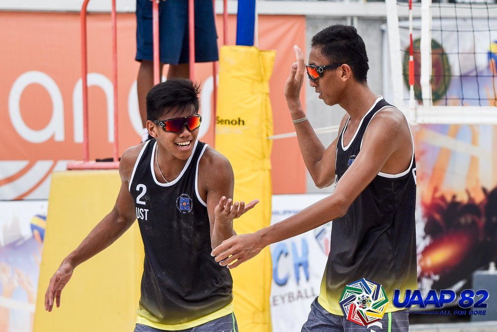MISSION ACCOMPLISHED. Rancel Varga and Jaron Requinton make sure the Tiger Spikers defend their crown. Photo release
 