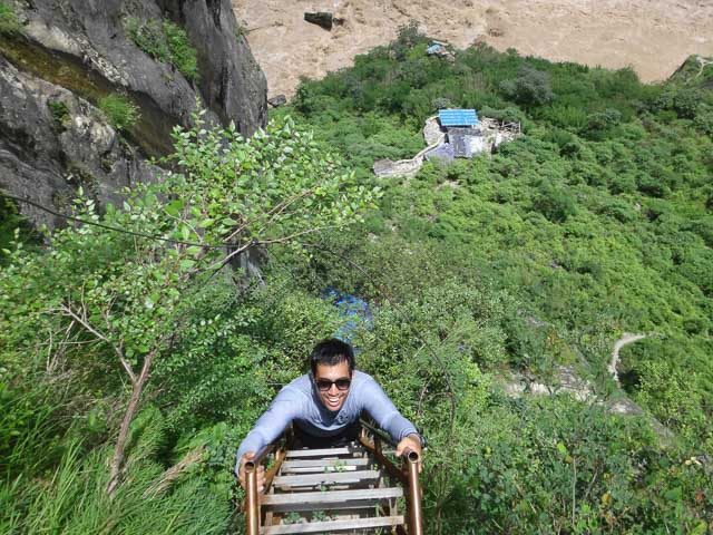 TIGER LEAPING GORGE. Climbing this 100-foot ladder- Photo taken by Camille Villaflor 
