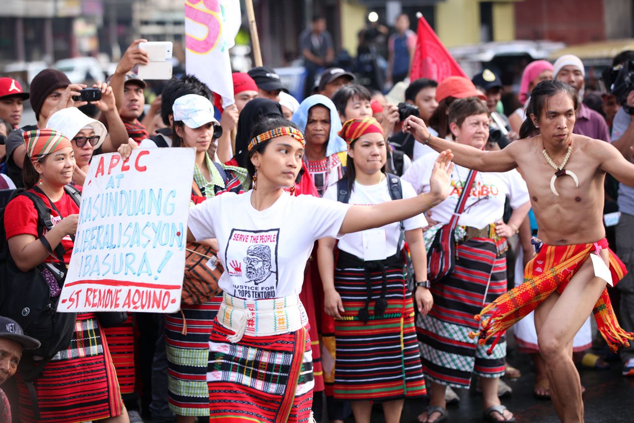 SOLID NORTH. Indigenous people from the northern part of Luzon stage a protest against APEC in mendiola. Photo by Ben Nabong / Rappler 