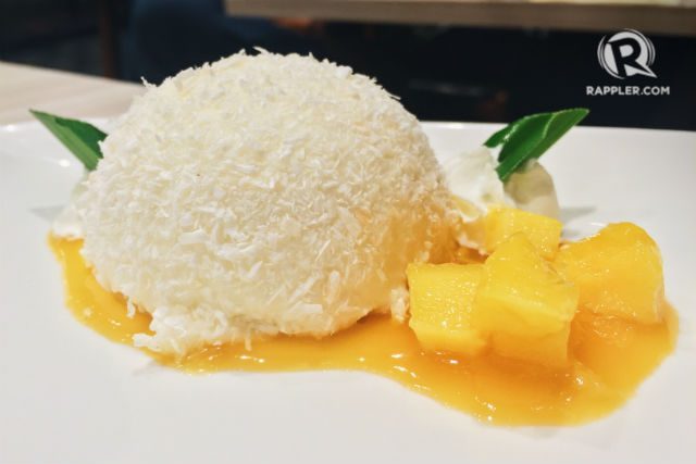 COCO MANGO MOUSSE. This mouse has the perfect light texture to cap off your meal. Photo by Vernise L. Tantuco/Rappler.com 