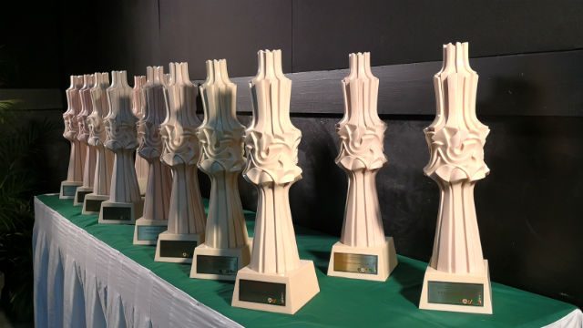 PRIZED SCULPTURES. The trophies for the awards are designed by late National Artist for Scupture, Napoleon Abueva. Photo by Gelo Gonzales/Rappler 