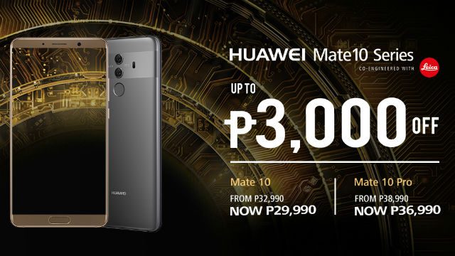 Huawei Mate 10 gets P3,000 price cut, Pro model down by P2,000