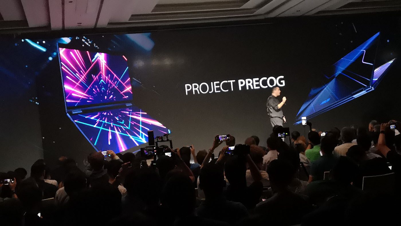 ONE MORE THING. Asus concludes their Computex presentation with the dual-screen AI-powered Precog 