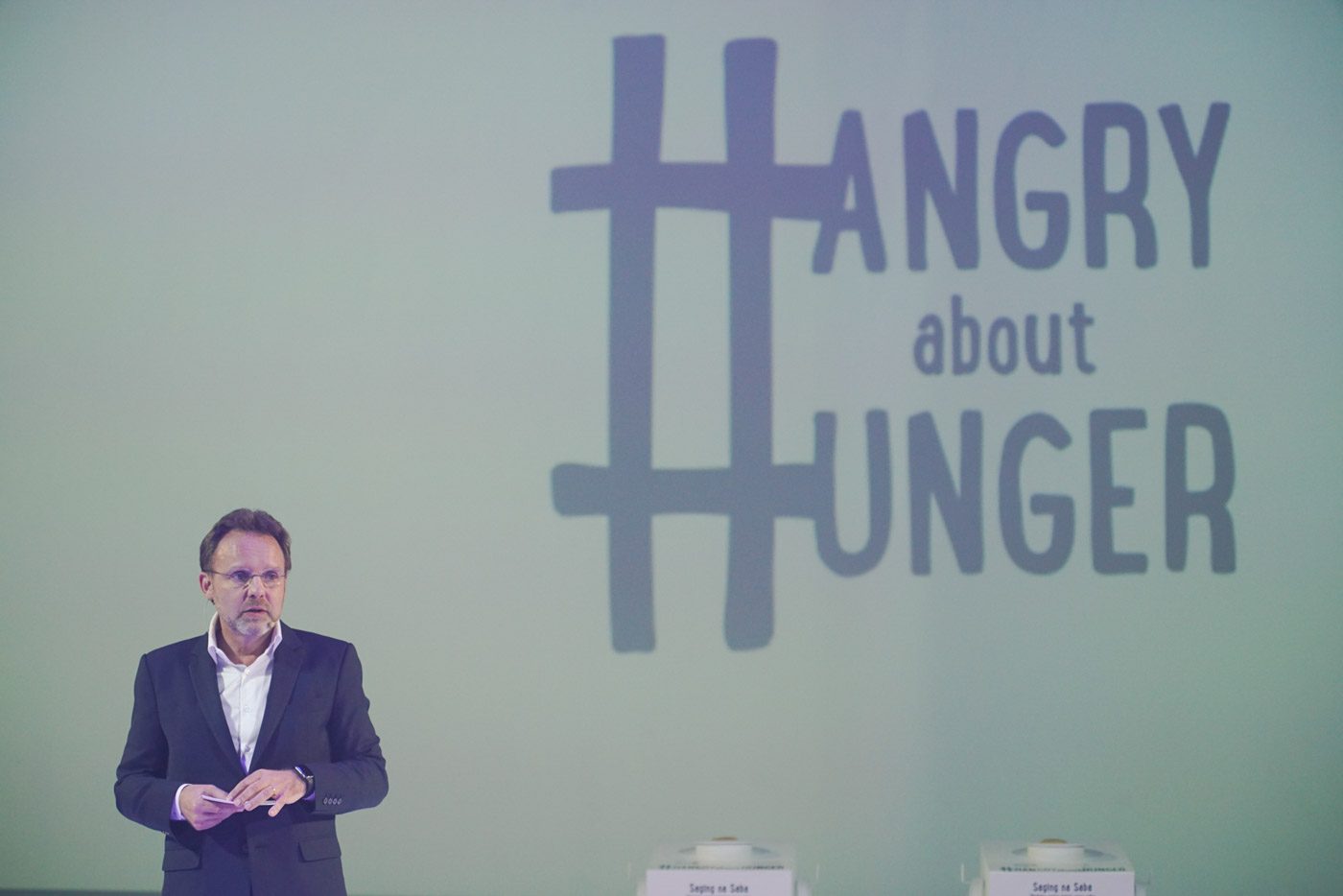 
#HANGRYABOUTHUNGER. Opening remarks led by Jacques Reber to kick off the discussion on hunger and malnutrition in the Philippines.
 