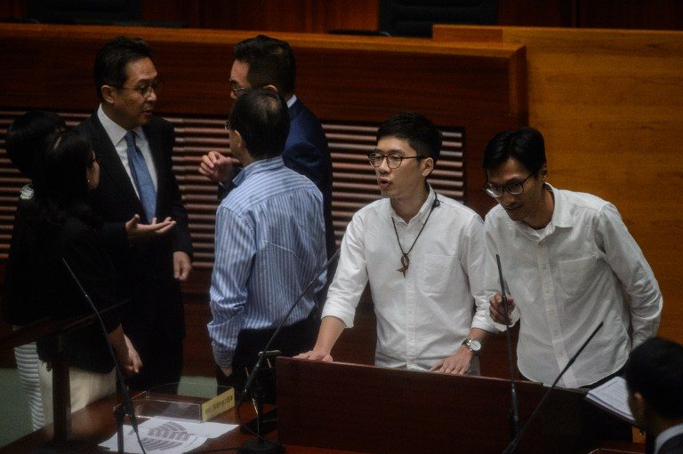 Rebel Hong Kong lawmakers challenge China in parliament