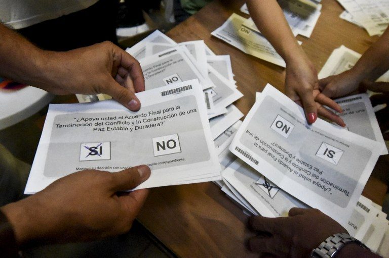 Colombia voters reject FARC peace plan – results