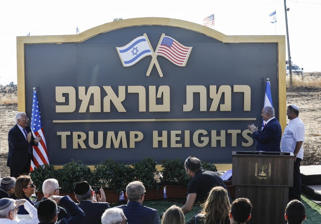Israel PM inaugurates Golan settlement honoring Trump