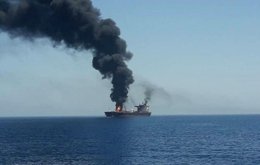 Tanker hit in Gulf attacks heads to port