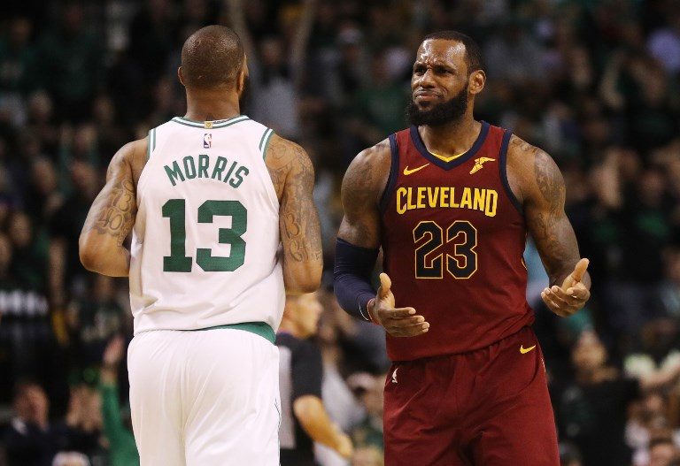 TEAM EFFORT. One-on-one defense might not cut it, so the Boston Celtics must focus on centering their team-oriented defense on LeBron James. Photo by Maddie Meyer/Getty Images/AFP   