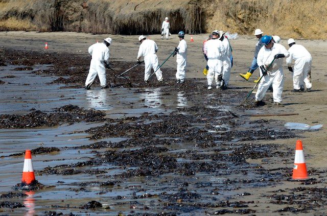 Governor declares emergency as California cleans oil spill
