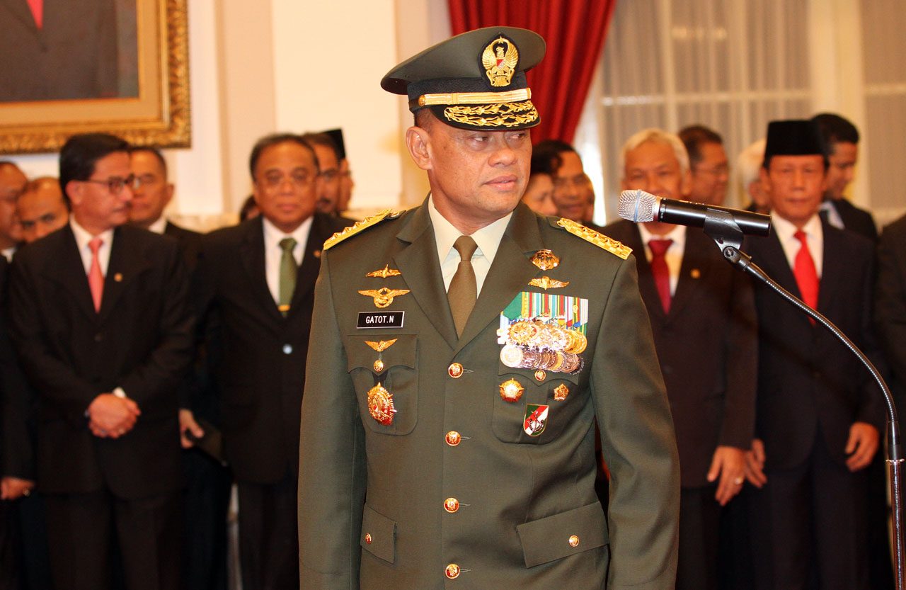 Panglima TNI Jenderal Gatot Nurmanty saat dilantik pada 8 Juli 2015. Foto oleh Gatta Dewabrata/Rappler  