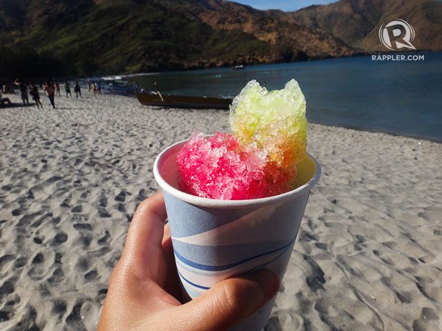 REFRESHMENT. If the heat gets to be too much, you can cool off by buying shaved ice or cool drinks from sari-sari stores on the beach 