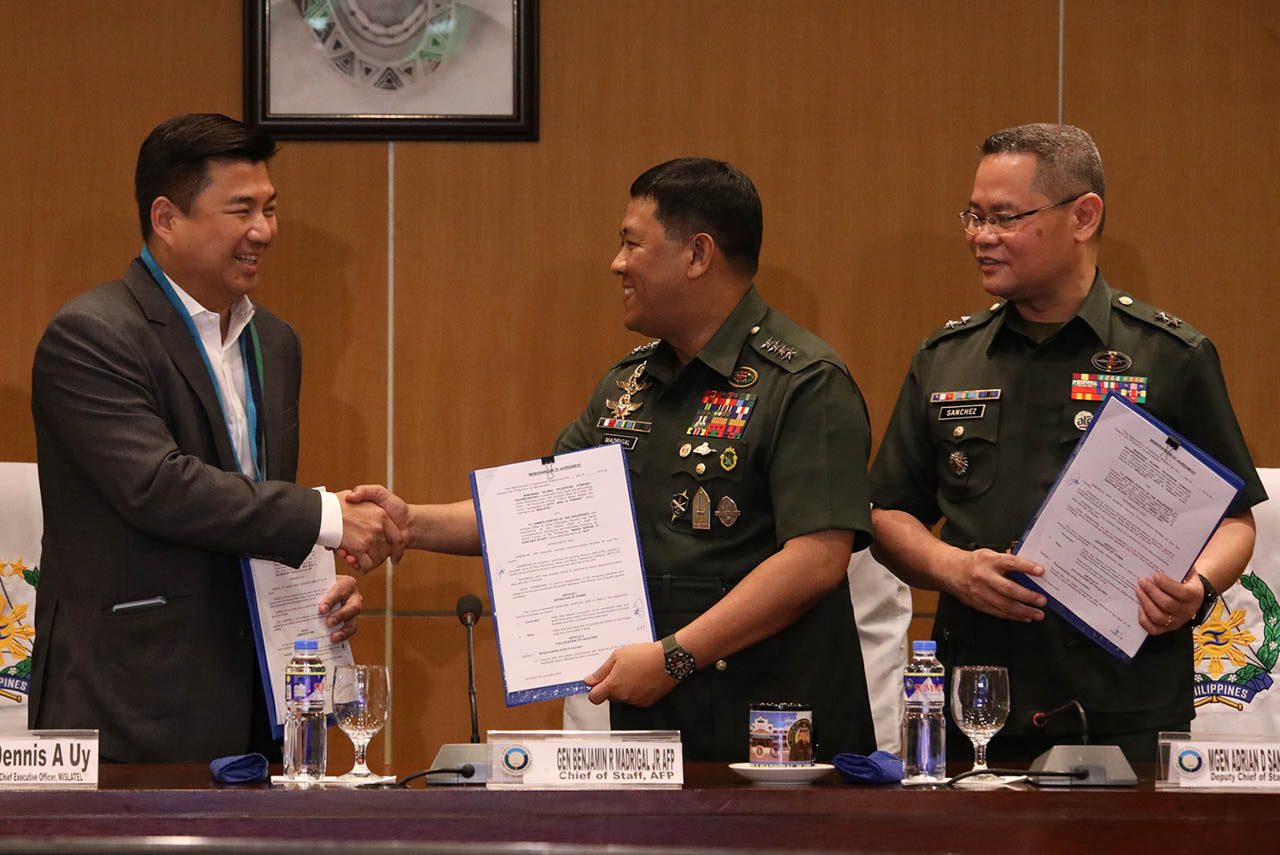 AFP, Mislatel sign deal to build facilities in military camps