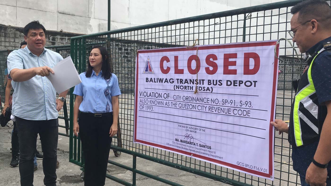 MMDA, QC gov’t shut down Baliwag bus depot along North Avenue