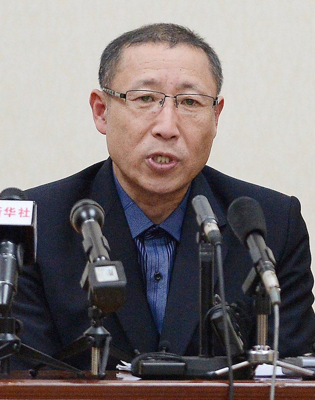 South Korean Choe Chun-gil speaking during a news conference in Pyongyang, North Korea, 26 March 2015. Yonhap/EPA 