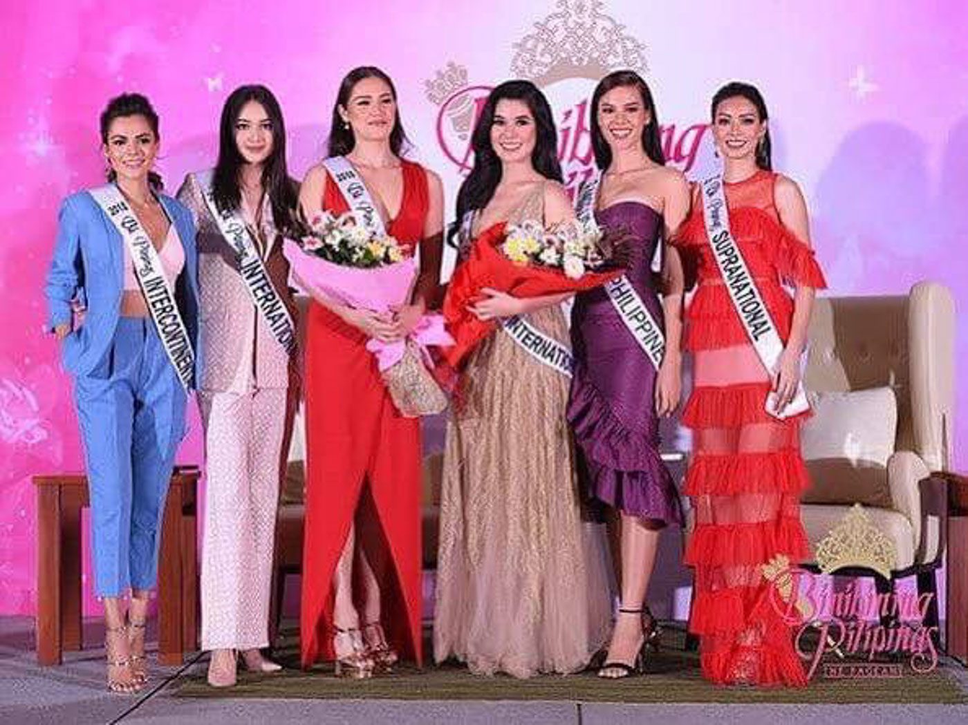 SUPPORT. Karen Gallman, Ahtisa Manalo, Catriona Gray, and Jehza Huelar show their support for Michele and Eva. 