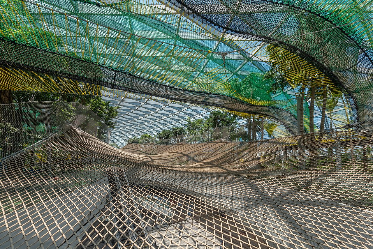 SKY NETS. Kids and adults alike can feel like they're bouncing on treetops at this attraction. 