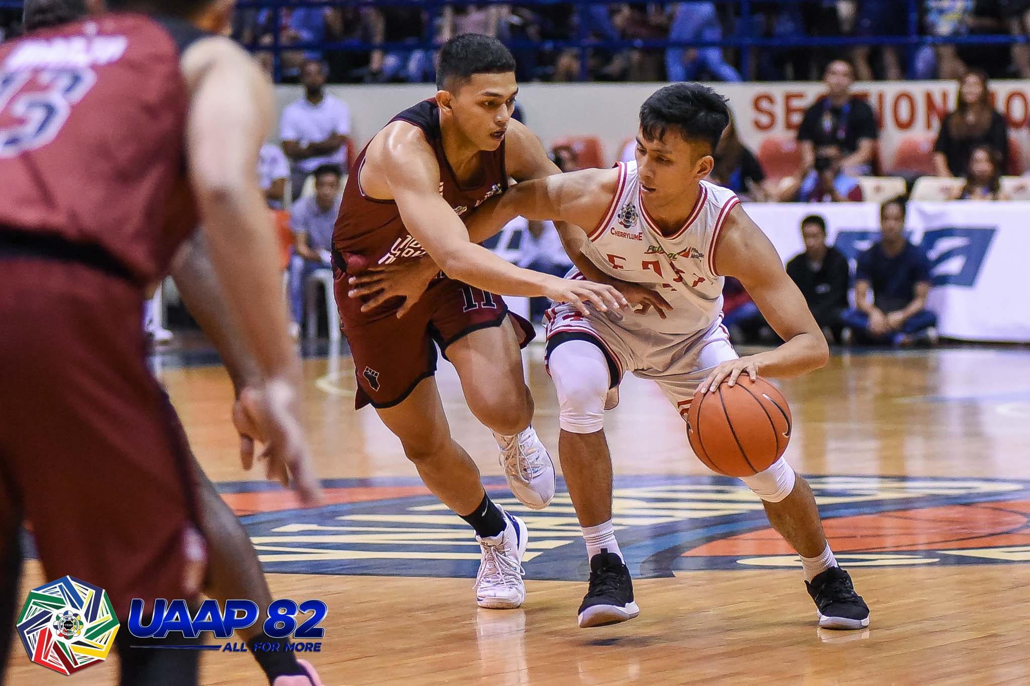 OFF THE MARK. Rey Suerte, failing to follow up on his big game in UE's breakthrough win, struggles with 4 points on a 2-of-15 shooting. Photo release