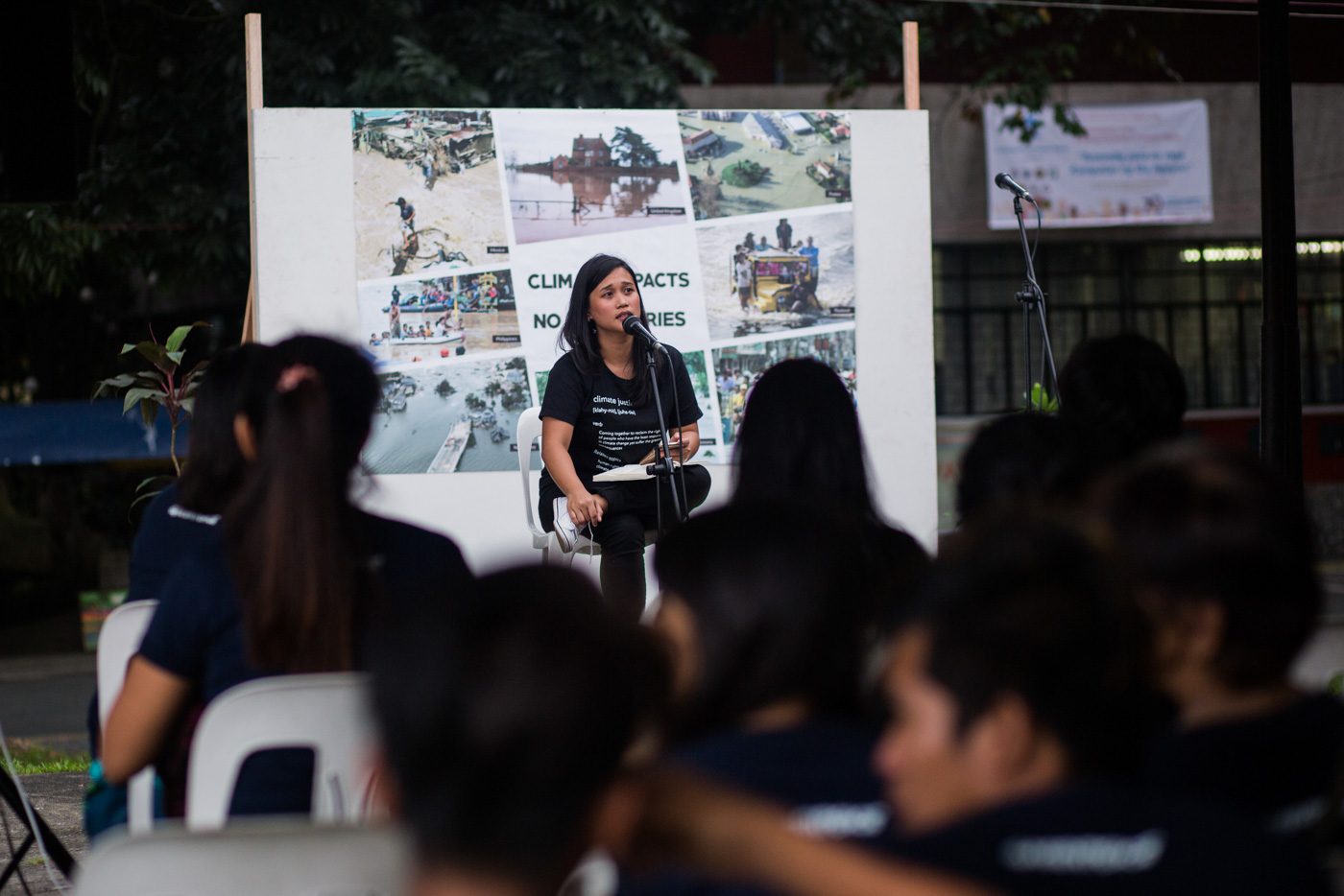 YOLANDA EXPERIENCE. Joanna Sustento shares her experience during Super Typhoon Yolanda (Haiyan) during the vigil. Photo by Geric Cruz/Greenpeace 