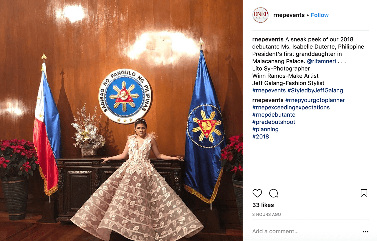 Malacañang defends Isabelle Duterte’s Palace photo shoot