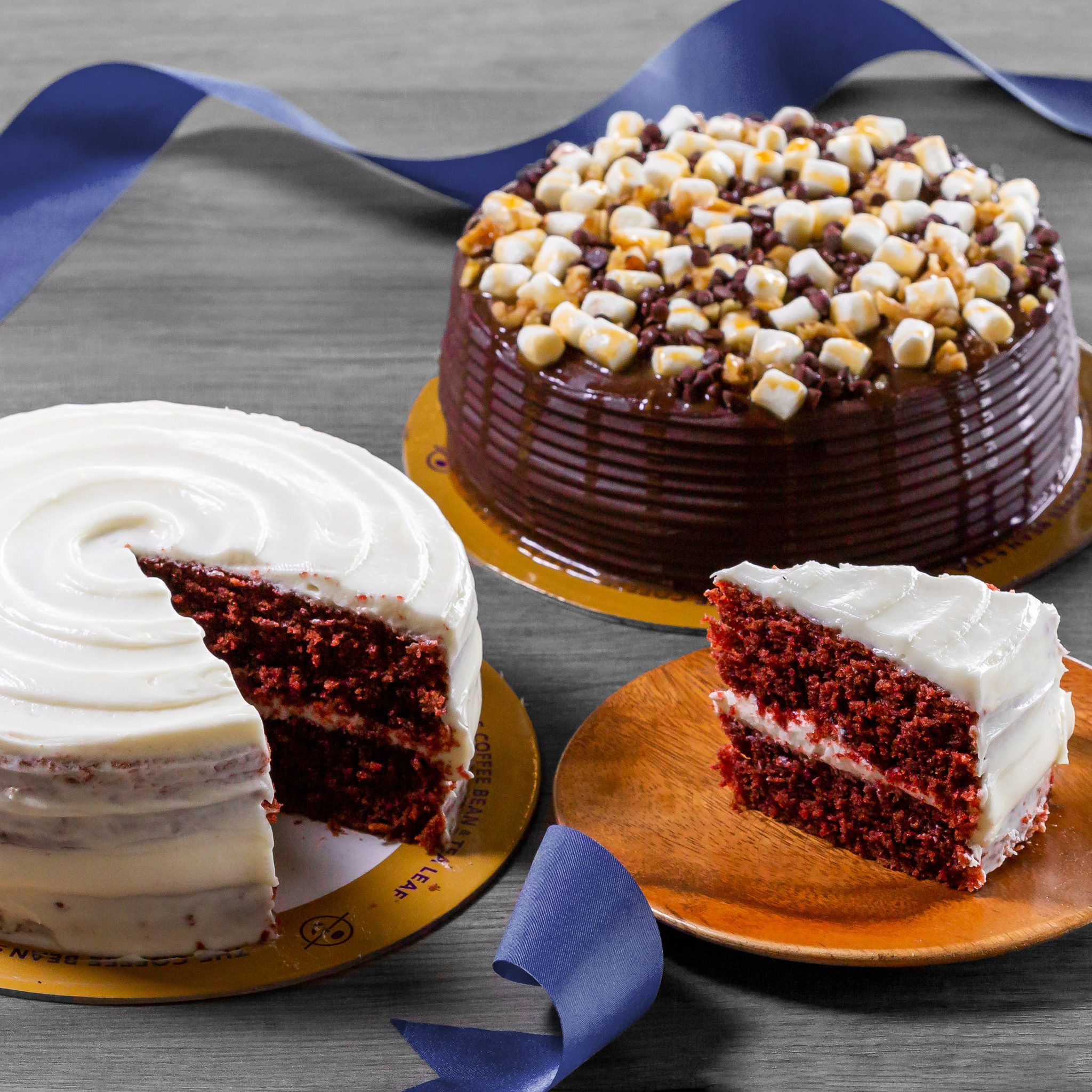 LEFT - RED VELVET. RIGHT - ROCKY ROAD. Photo courtesy of Coffee Bean and Tea Leaf 