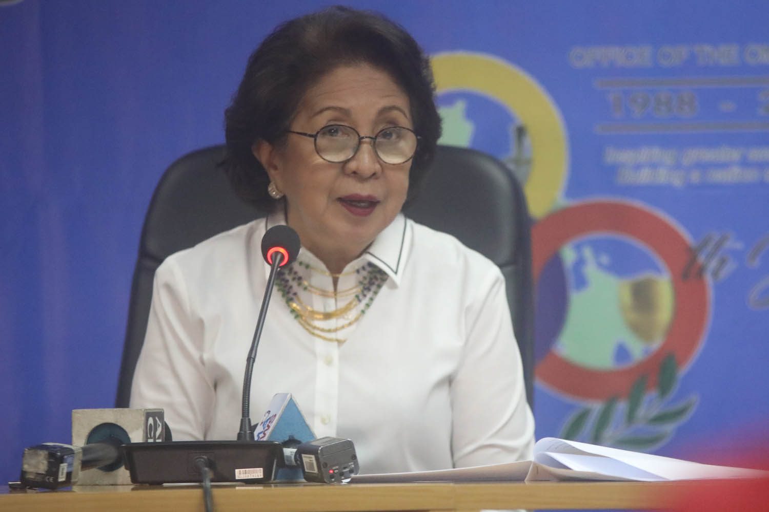 ARROYO CASE. Ombudsman Conchita Carpio Morales on Tuesday, July 24, 2018, says she feels nothing over the rise to House Speakership of Gloria Macapagal-Arroyo, whom she charged and jailed of plunder in 2012. Photo by Darren Langit 