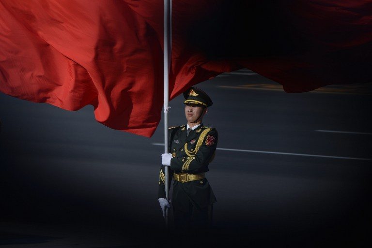 BELT AND ROAD. Chinese honor guards prepare for the arrival of Vietnamese President Tran Dai Quang and Chinese President Xi Jinping during a welcome ceremony at the Great Hall of the People in Beijing on May 11, 2017. Photo by Wang Zhao/AFP    