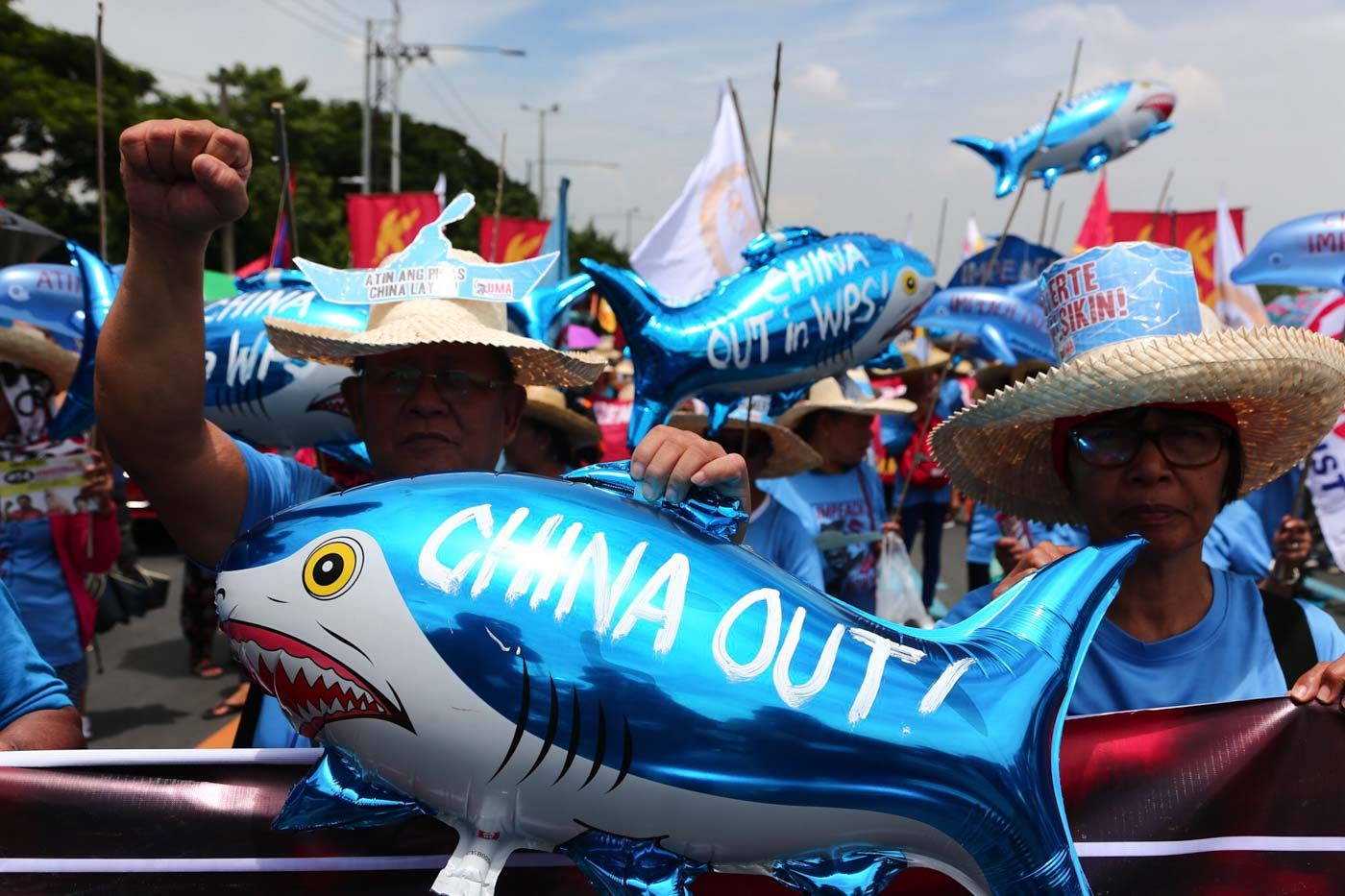 CHINA OUT. Different protest groups gather in different parts of Commonwealth as they await the main march to St Peter Church on July 22, 2019. Photo by Jire Carreon/Rappler  
