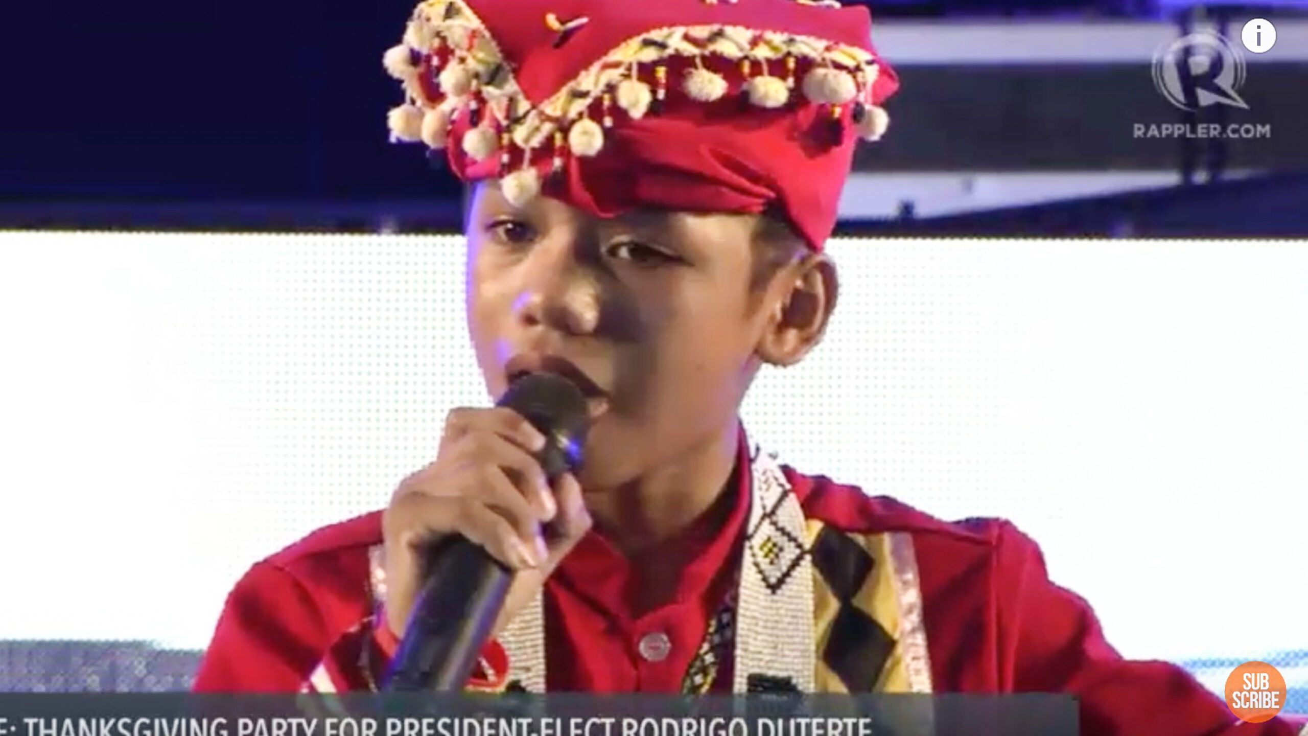 WATCH: ‘Voice Kids’ finalist Reynan Dal-Anay performs at Duterte thanksgiving party