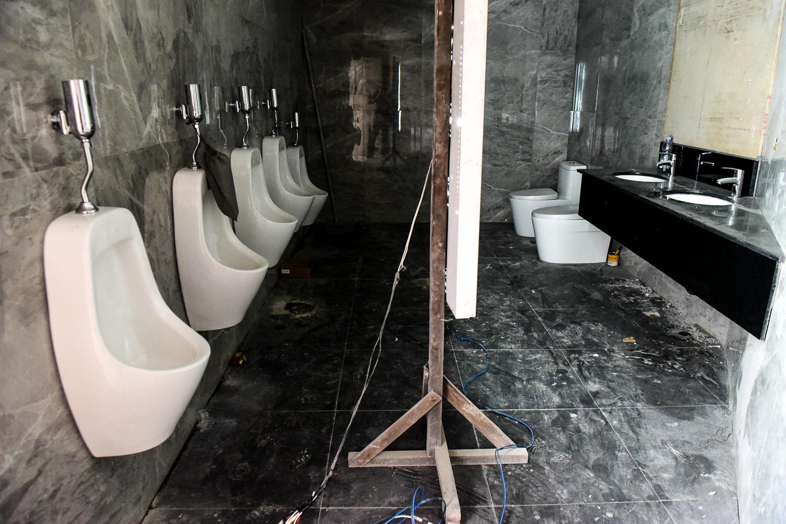 IN THE WORKS. The bathrooms also have yet to be finished. Photo by LeAnne Jazul/Rappler    