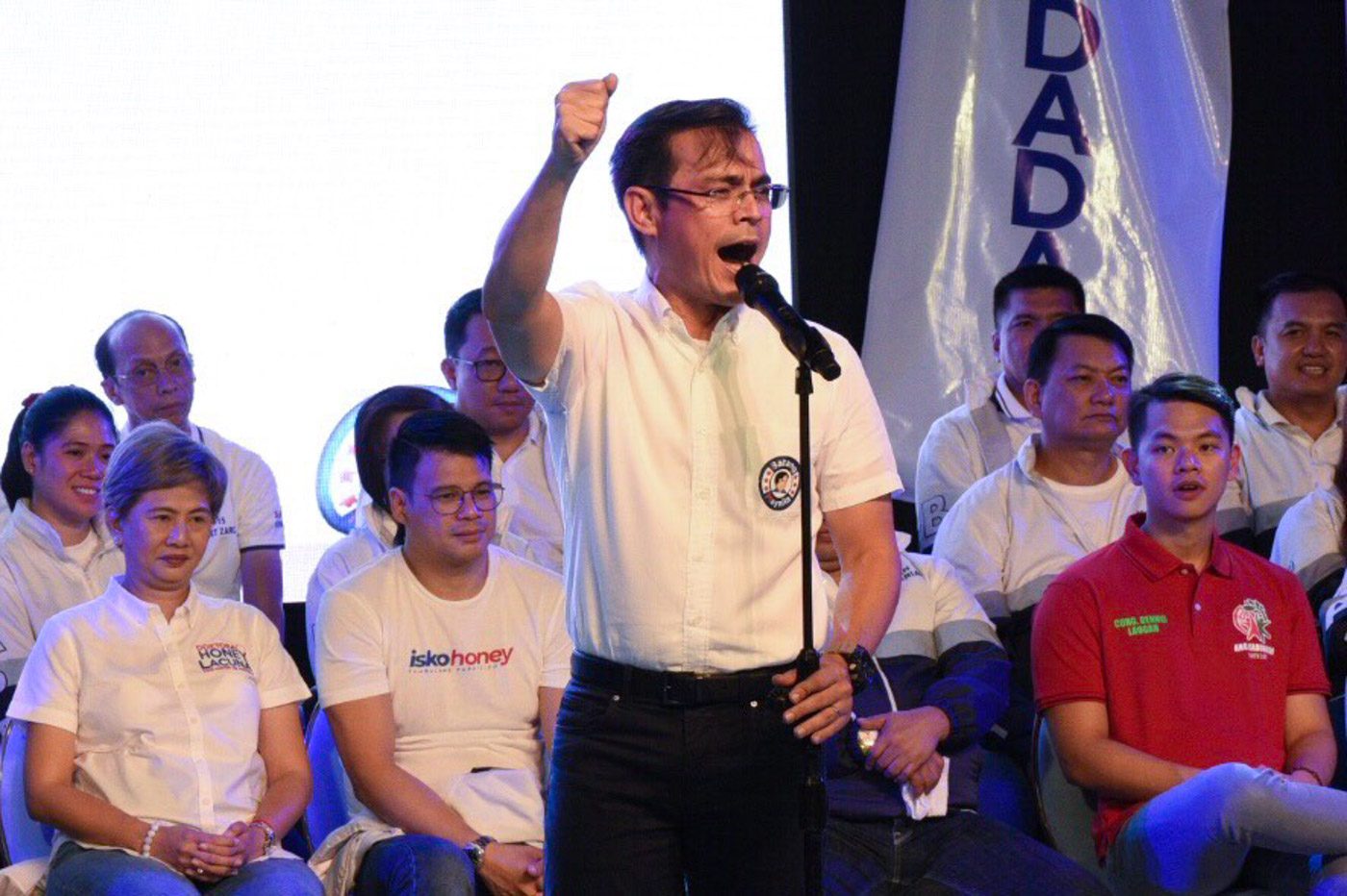 CAMPAIGN KICK-OFF. Manila mayoral bet Isko Moreno speaks at his campaign kick-off in Sampaloc, Manila, on March 29, 2019. Photo by Alecs Ongcal/Rappler 
