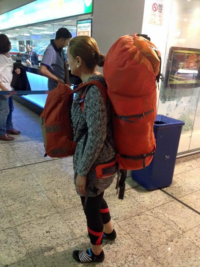 BACKPACKING MAMA. Check her out with that giant backpack! All photos provided by Kach Medina 