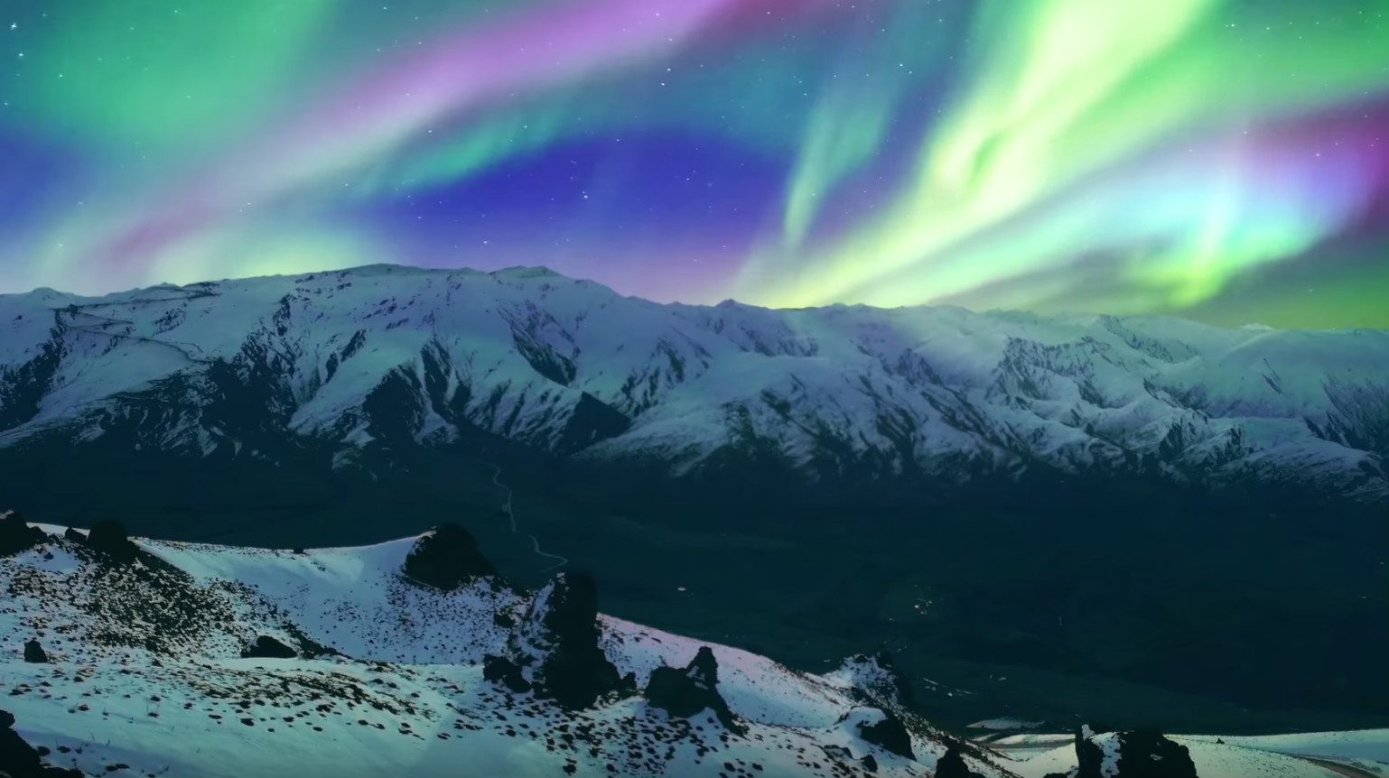 NORTHERN LIGHTS. Dondon Santos' movie was shot in Alaska. Screengrab from YouTube/ABS-CBN Star Cinema  