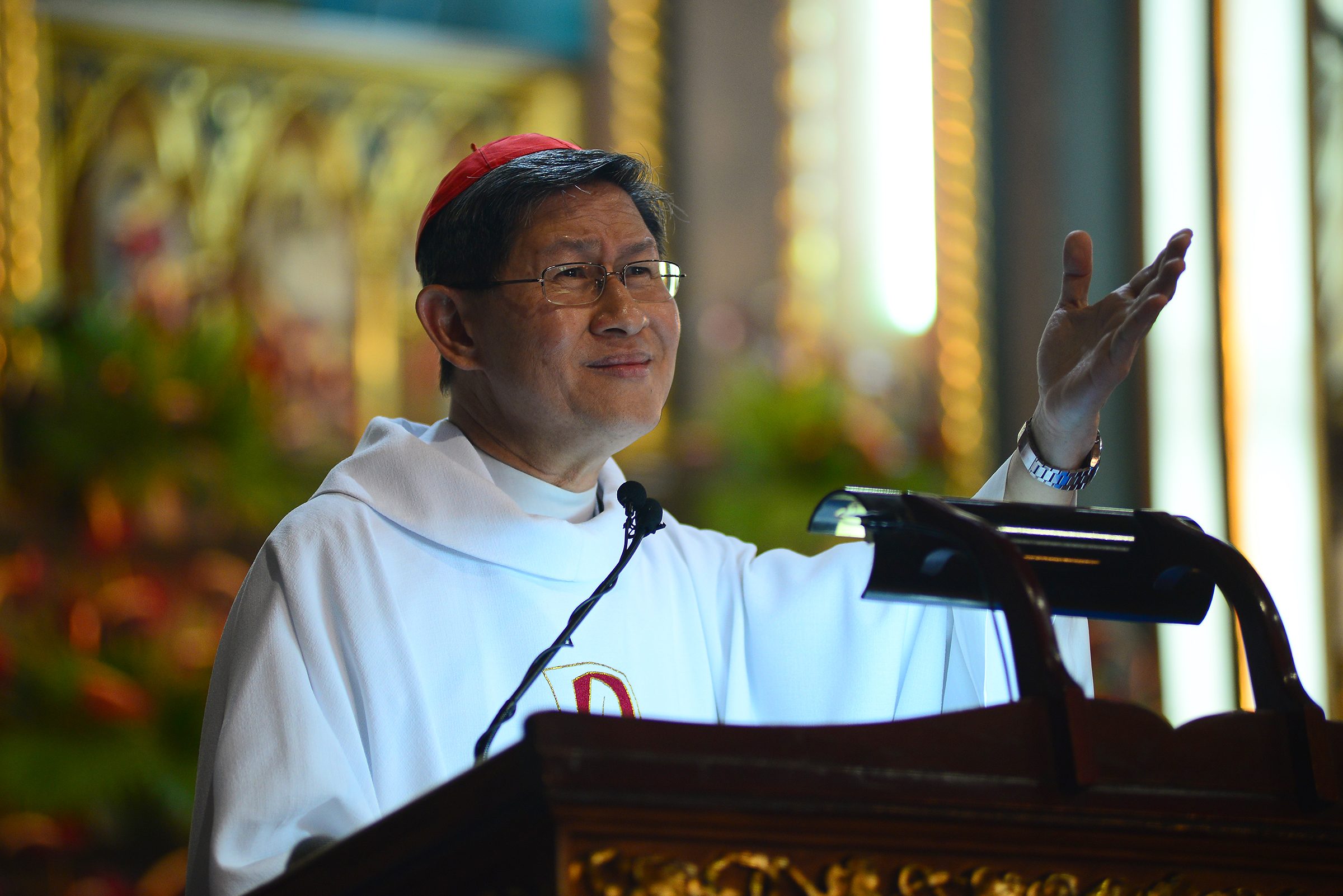 NOT HOPELESS. Manila Archbishop Luis Tan Cardinal Tagle tells former drug dependents that no one can claim they are a hopeless case. Photo by Maria Tan/Rappler  