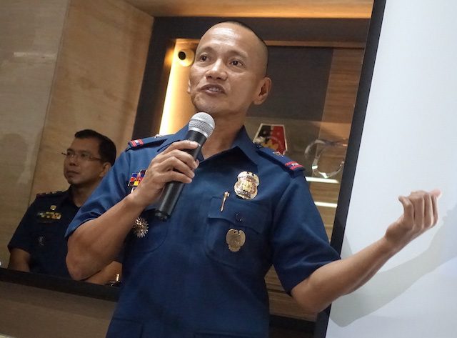 ANTI-KIDNAPPING CHIEF. PNP Anti-Kidnapping Group head Chief Superintendent Glenn Dumlao presents in a Camp Crame briefing. Photo by Rambo Talabong/Rappler 