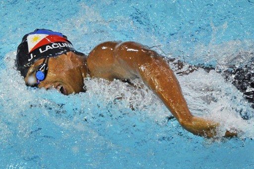 Jessie Lacuna competing in the youth men's 200m freestyle heats during the Singapore 2010 Youth Olympic Games (YOG). AFP PHOTO / HO / JOSEPH NAIR / SYOGOC / AFP PHOTO / SYOGOC / JOSEPH NAIR 